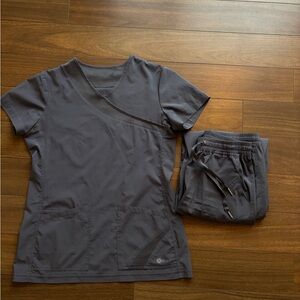 White Cross Charcoal Women's Scrub Set